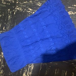 Electric blue strapless dress